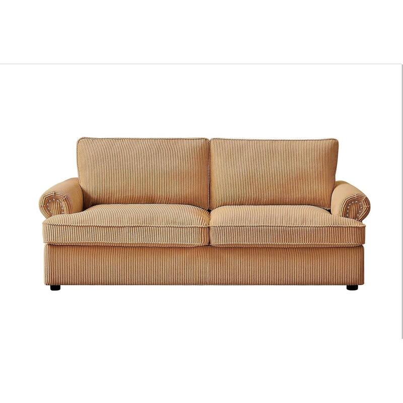 US Pride Furniture Viviana 76 inch Polyester Cushion Back Sofa Bed - Ginger