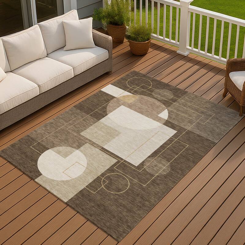 Machine Washable Indoor/ Outdoor Modern Filly Chantille Rug
