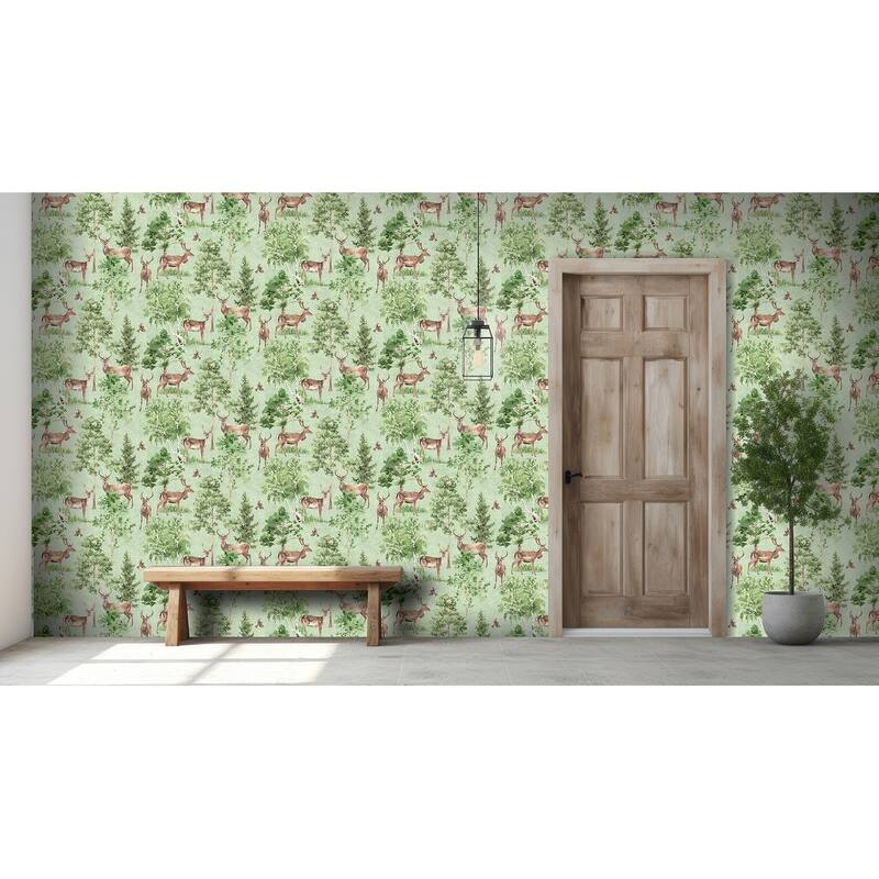 Arthouse Cletis Neutral Deer Forest Wallpaper