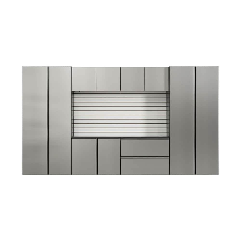 Nova Series 128 in. W x 72 in. H x 20 in. D Metallic Grey Garage Cabinet Set (7-Piece)