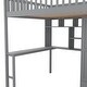 preview thumbnail 12 of 34, Full Size Solid Wood Frame Loft Bed with Bookshelf, Drawers, Desk and Wardrobe