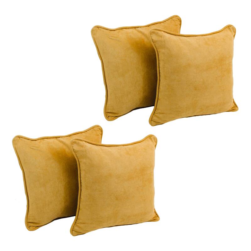 Blazing Needles 18-Inch Microsuede Throw Pillows (Set of 4) - Lemon
