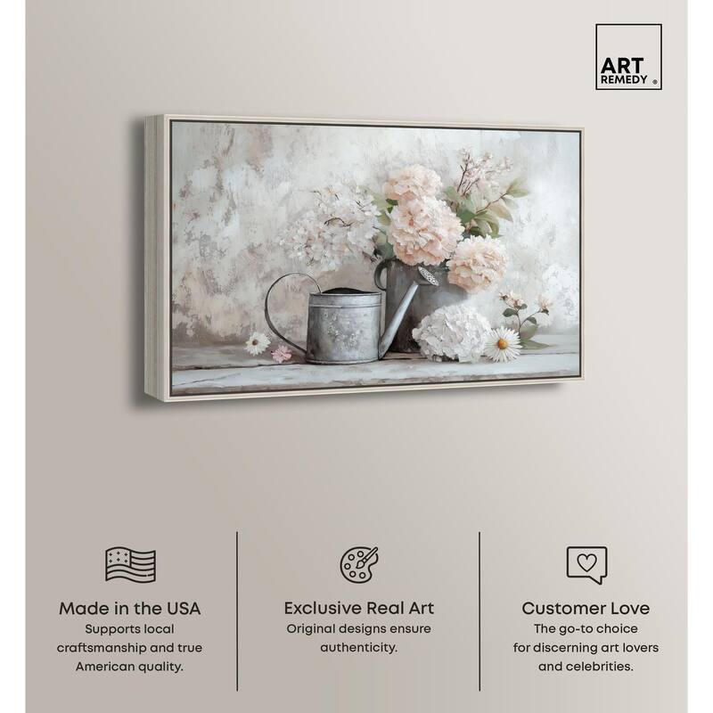 Can and White Blooms Canvas by Art Remedy