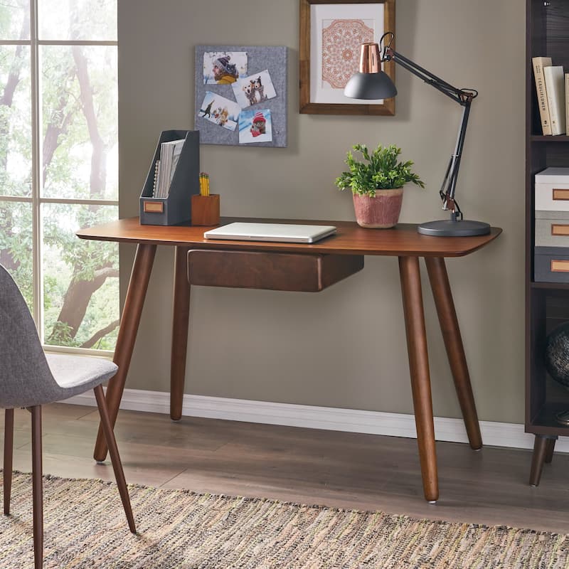 Kiersten Wood Study Table Desk with Overlay by Christopher Knight Home