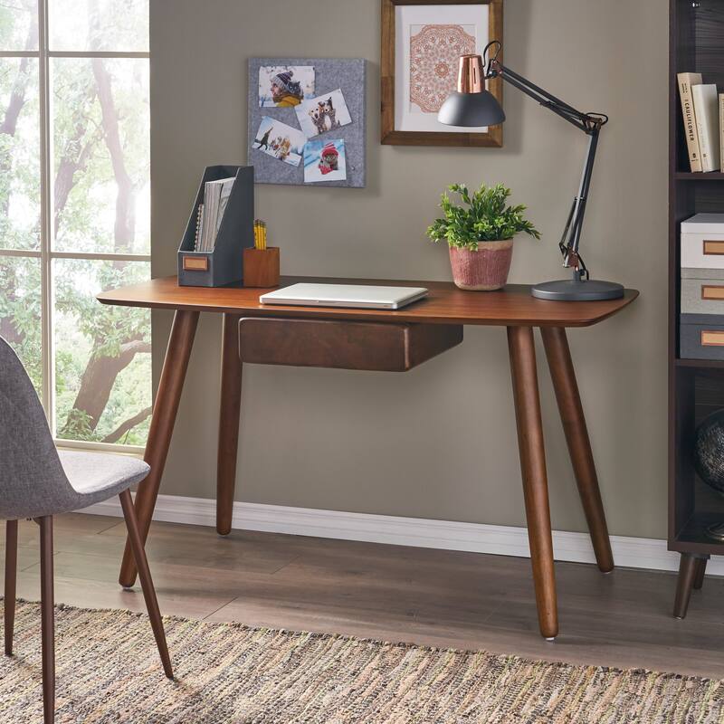 Study Computer Desk,Office Desk, Study Table,Writing Desk with Drawer for Home ,Office Modern Furniture, Walnut - Walnut