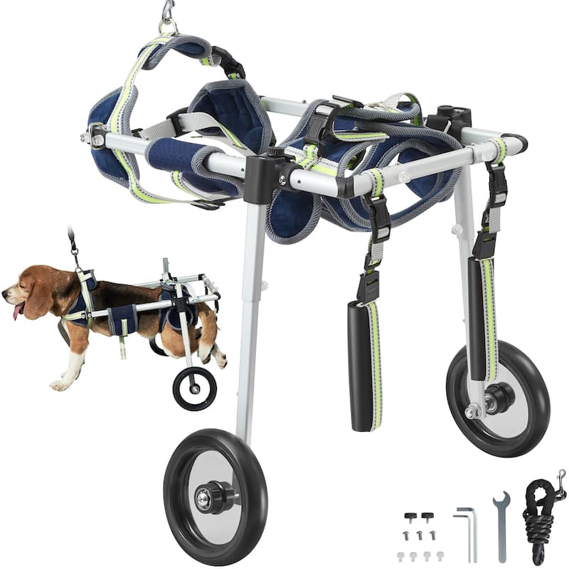 VEVOR 2 Wheels Dog Wheelchair for Back Legs, Dog Cart/Wheelchair for Injured, Disabled, Paralysis, Hind Limb Weak Pet - XS 15lbs