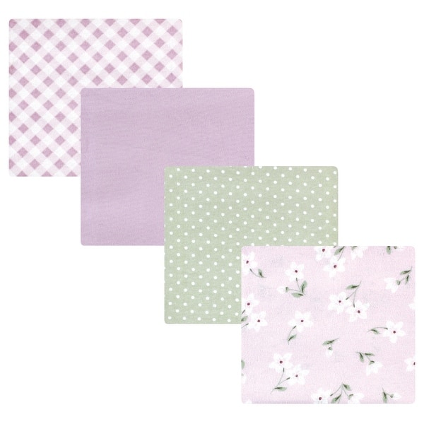 slide 1 of 1, Hudson Baby Infant Girl Cotton Rich Flannel Receiving Blankets, Purple Dainty Floral, One Size - Purple Dainty Floral - One Size One Size - Purple Dainty Floral