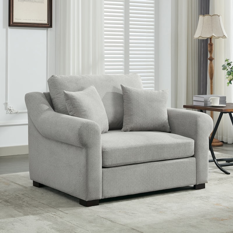 Roomfitters 44.5" Oversized Chenille Armchair, Chair and a Half Single Sofa for Bedroom or Living Room
