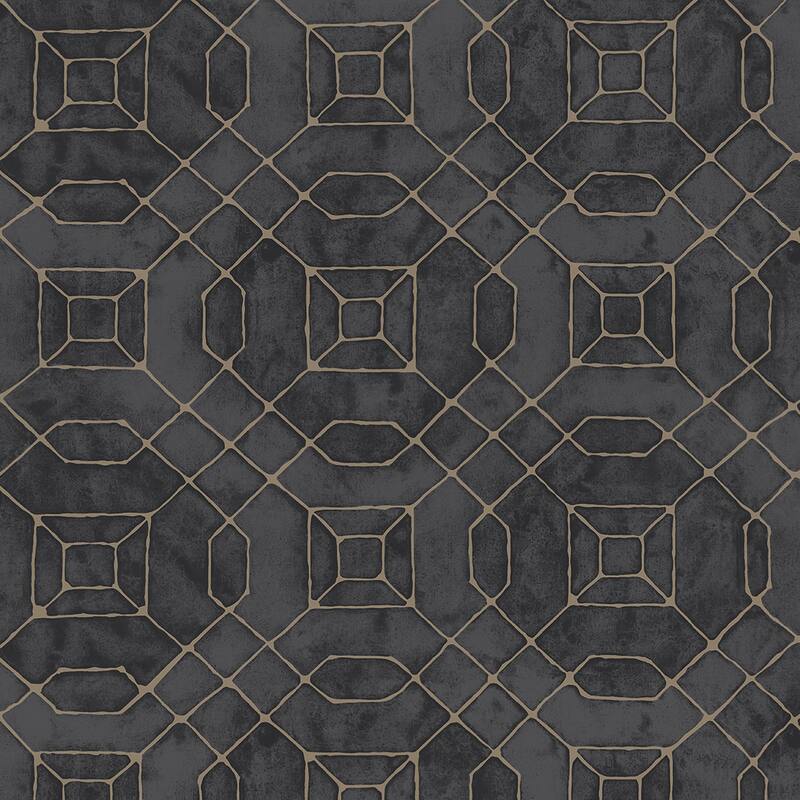 Galerie Wallcoverings Metallic FX Geometric Design Non-woven Metallic Finish Wallpaper Roll
