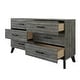 preview thumbnail 10 of 34, CraftPorch Corduroy 4-pieces Mid-Century Modern Grey Bed with Dark Grey Furniture Bedroom Set