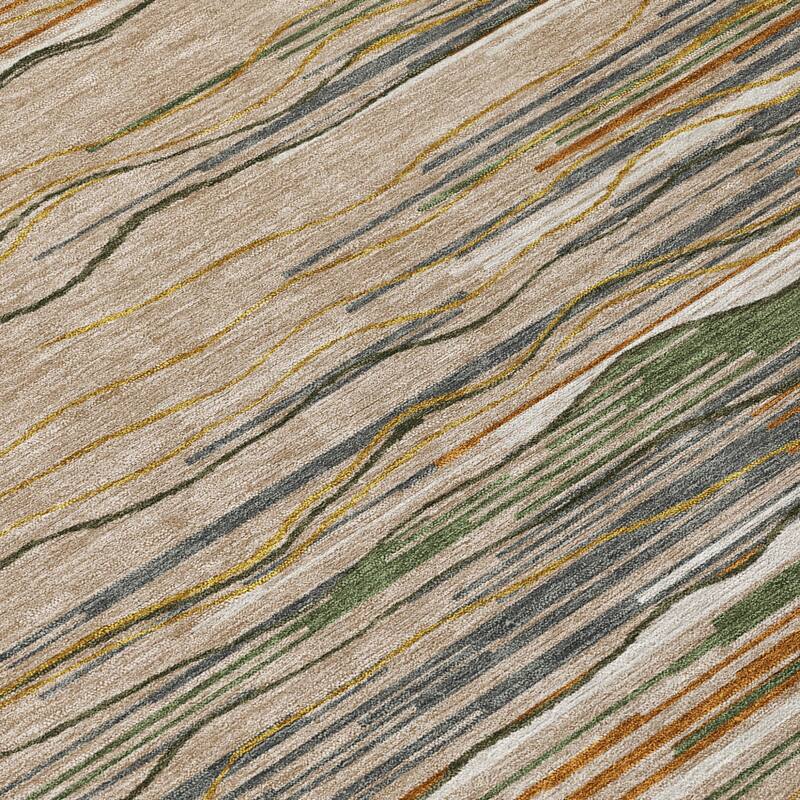 HomeRoots Striped Transitional Rectangle Outdoor Rug