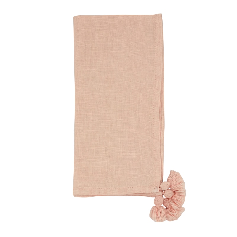 Table Napkins With Tassel Design (Set of 4) - Rose