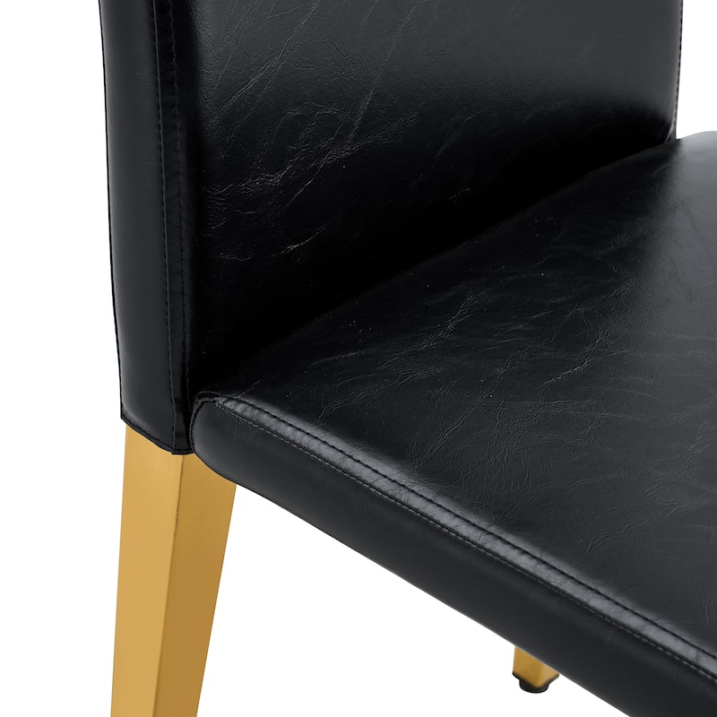 Two Dining Chairs, Golden Metal Legs