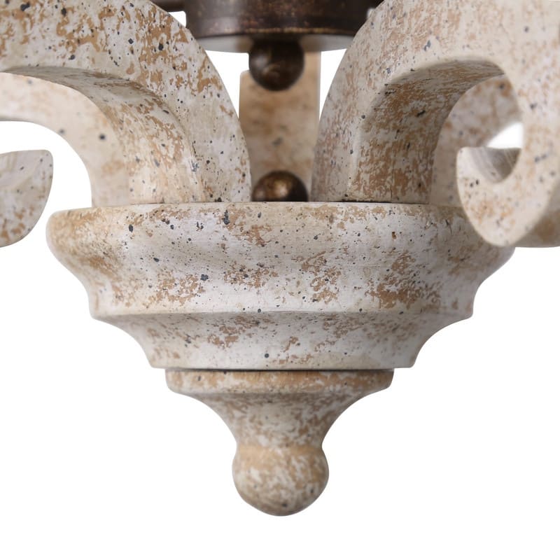Azizon 3-Light Farmhouse Lantern Chandelier Wood Pendant Light for Dining Room