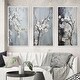 preview thumbnail 1 of 6, Designart "Apple Blossom Harmony XIII" Floral Framed Wall Art Set Of 3 Frame Gallery Wall Set For Home Decor 38 in. wide x 20 in. high - 3 Panels - White