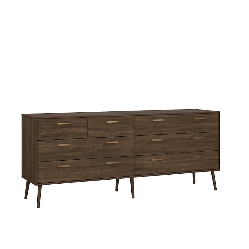 Carson Carrington Kristiansund Tone 8-Drawer Double Dresser, Mocha Oak
