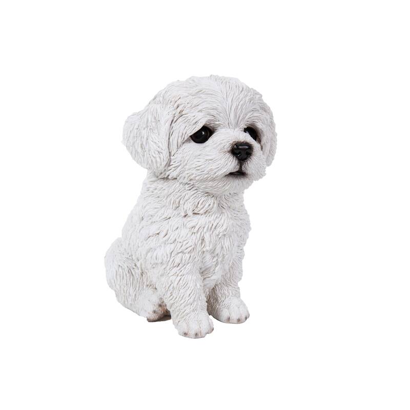 6.75" Maltese Puppy Outdoor Garden Statue