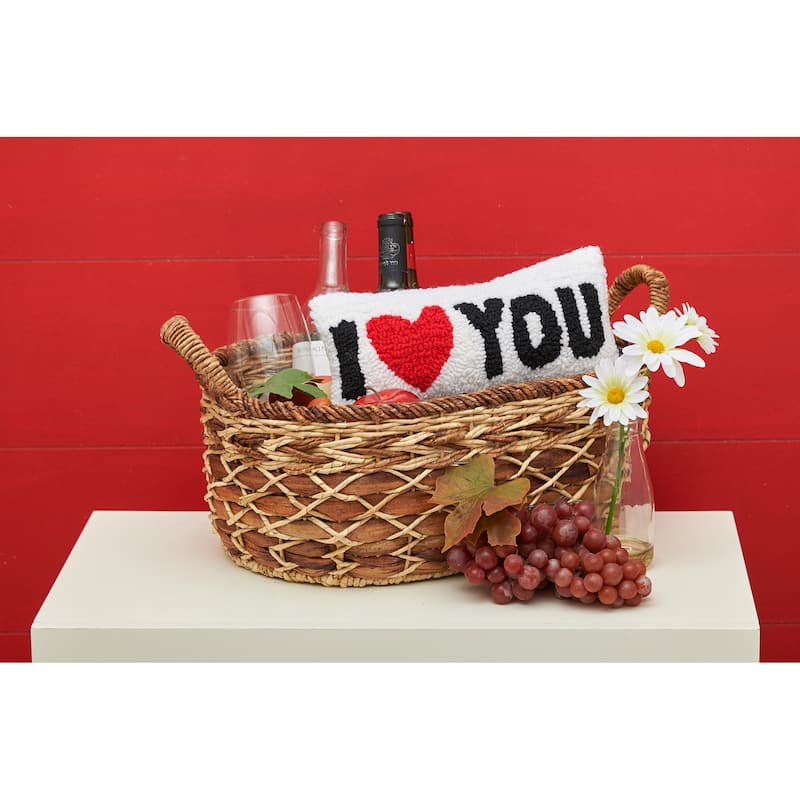 6" x 12" I Heart You Petite Hooked Valentine's Day Throw Pillow