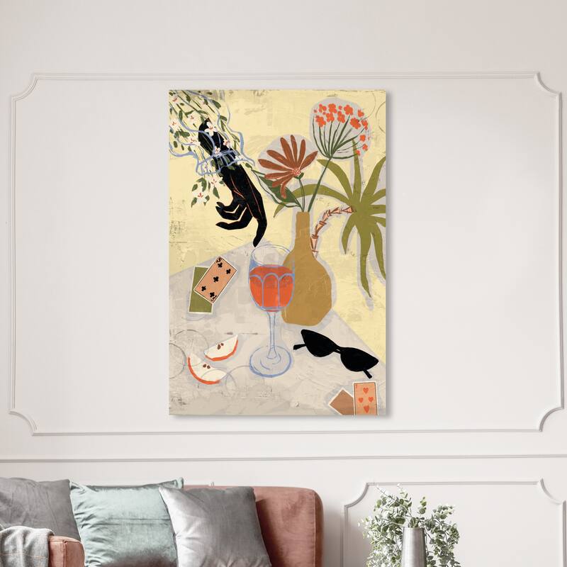 Wynwood Studio Canvas Fashion and Glam Favorite Drink Yellow and Light Yellow Modern & Contemporary Wall Art Canvas Print - 54 x 36