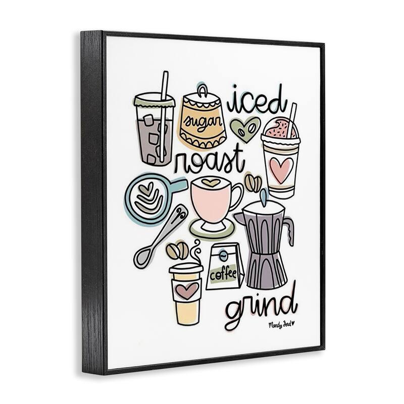 Stupell Various Coffee Types Trend Framed Giclee Art Design By Mandy Ford Art + Illustration