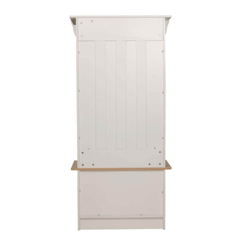 3 Hook Hallway Tree with Divided Under Bench Storage