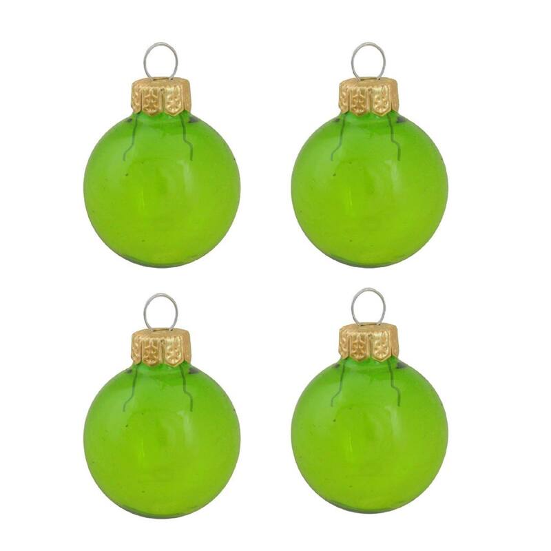 Matte Finish Glass Christmas Ball Ornaments 4.75" (120Mm) Green 4Ct