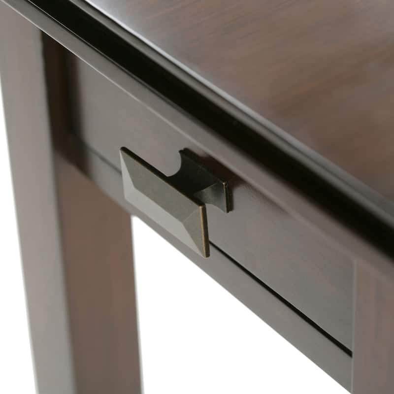 WYNDENHALL Stratford SOLID WOOD 14 inch Wide Rectangle Transitional Narrow Side Table - 14"W x 24" D x 20" H