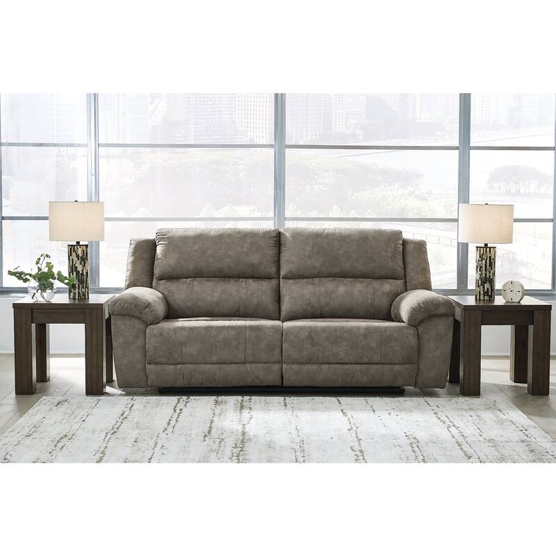 Signature Design by Ashley Laresview Gray Reclining Sofa - 92" W x 42" D x 43" H