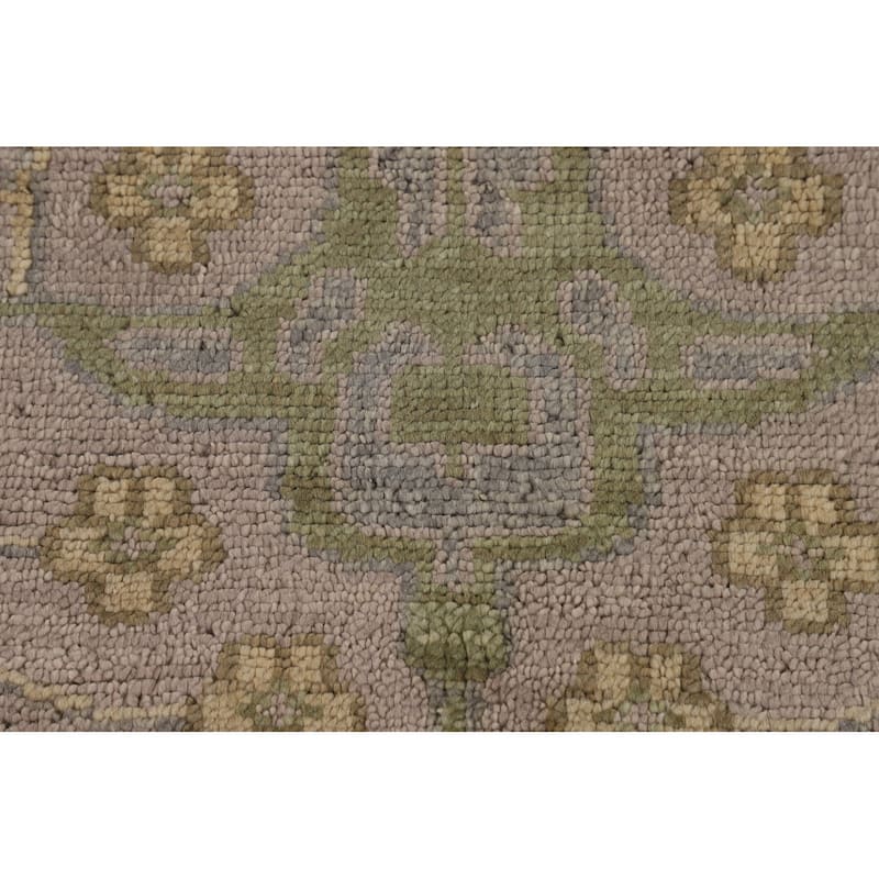 All-Over Brown Oushak Indian Area Rug Handmade Wool Carpet - 8'10" x 12'0"