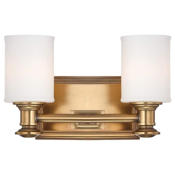 slide 1 of 2, Harbour Point Liberty Gold 2 Light Bath By Minka Lavery