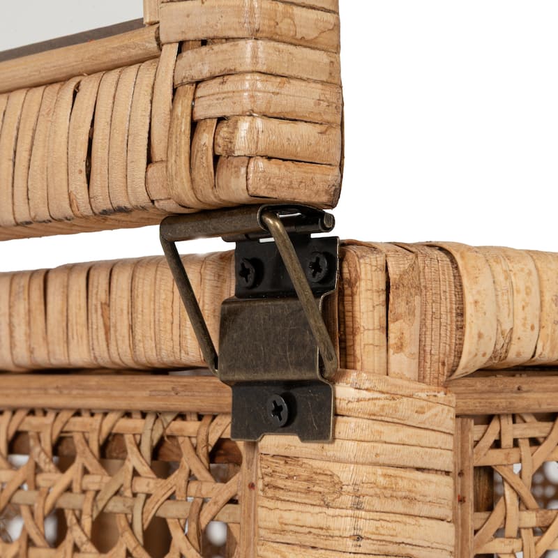 Woven Rattan Display Boxes with Glass Lids & Fir Wood Frame
