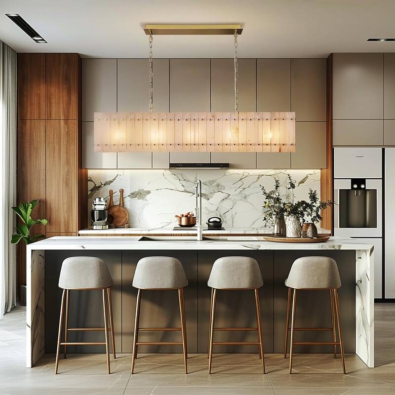 KAYLA Modern Chandelier 54 in Alabaster Chandelier