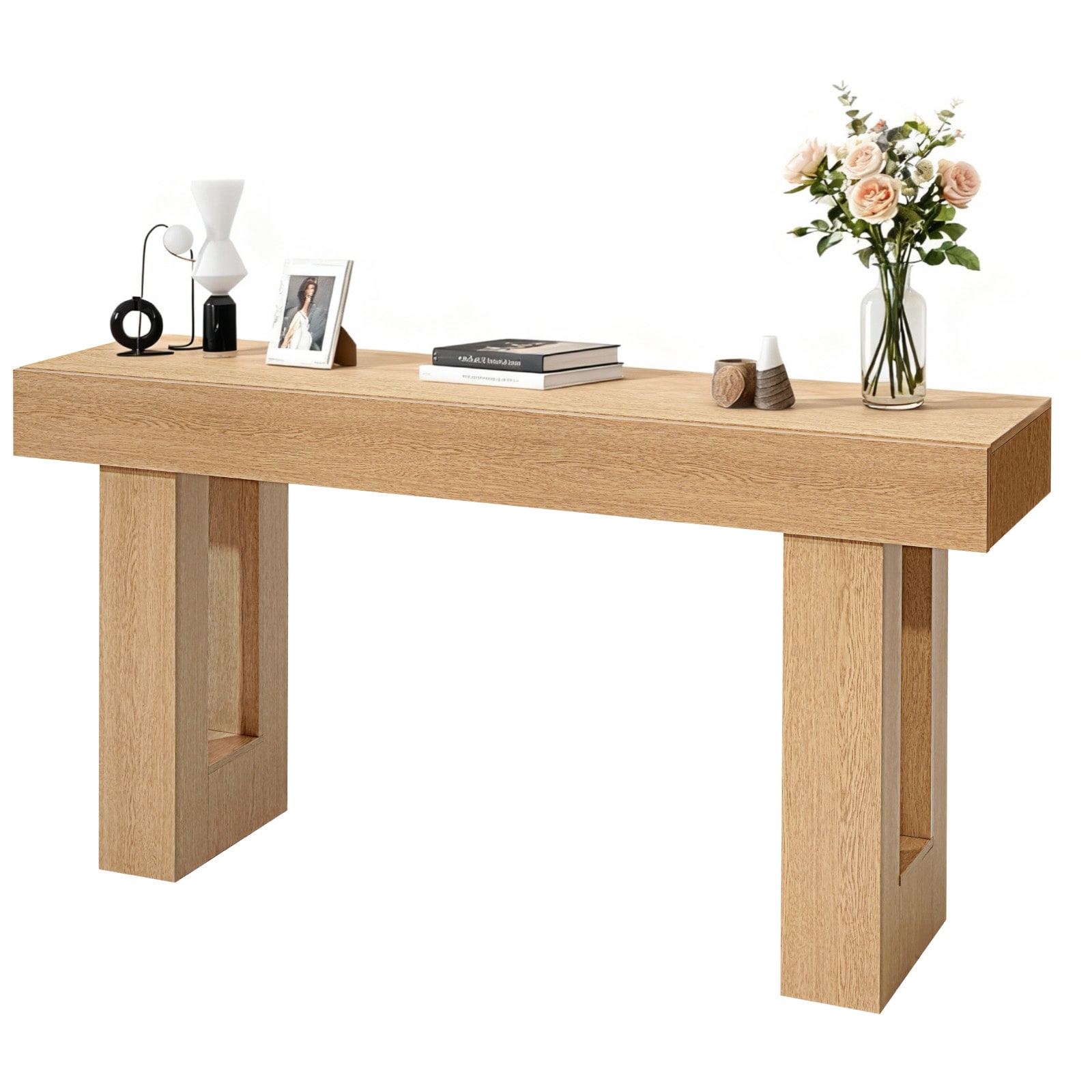 63 in Console Table, Farmhouse Desk Behind the Couch, Wooden Rectangle Entrance Desk, Narrow Long Sofa Table Accent Stand