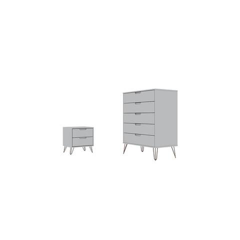 Manhattan Comfort Rockefeller 5-Drawer Dresser and 2-Drawer Nightstand Set