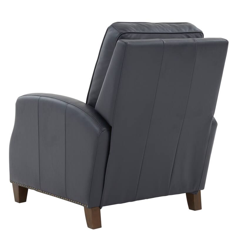 Jack Midnight Blue Faux Leather Push Back Recliner