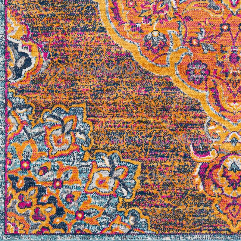 Livabliss Okeefe Vibrant Floral Medallion Area Rug