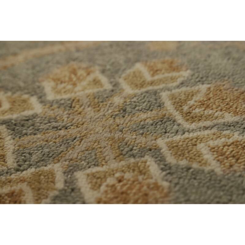 Earth Tone Oushak Indian Large Rug Hand-Knotted Wool Carpet - 12'2" x 14'10"