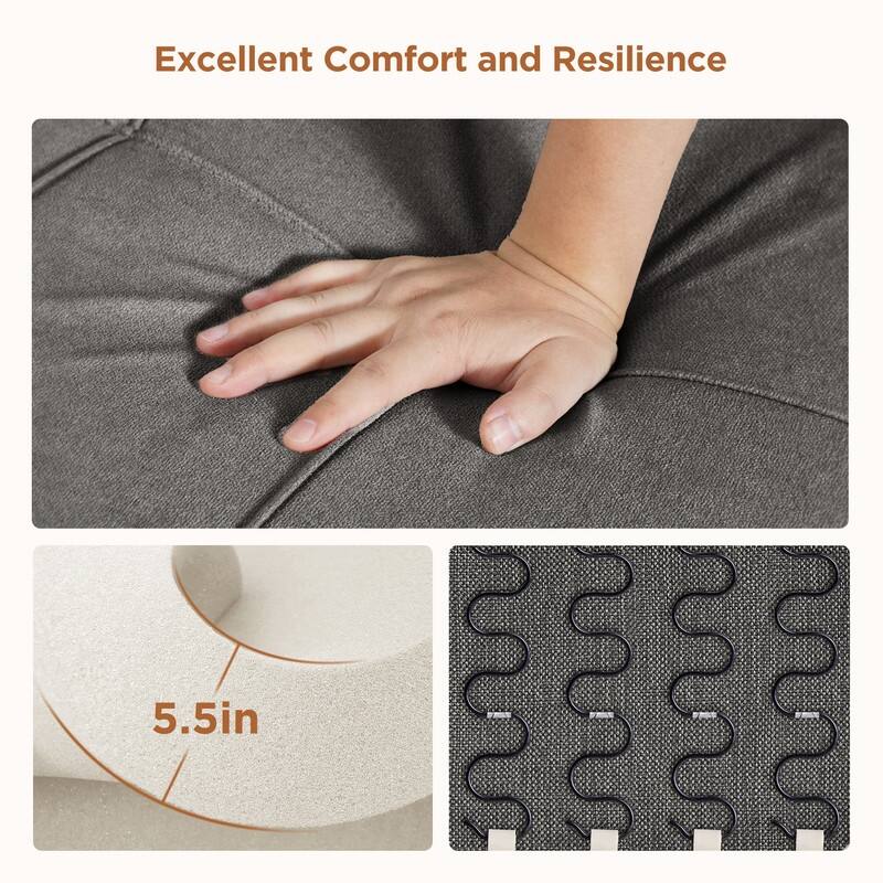 3 in 1 Pull Out Sleeper Sofa Bed, Convertible Modern Adjustable Upholstered Sleeper Chair Sofa