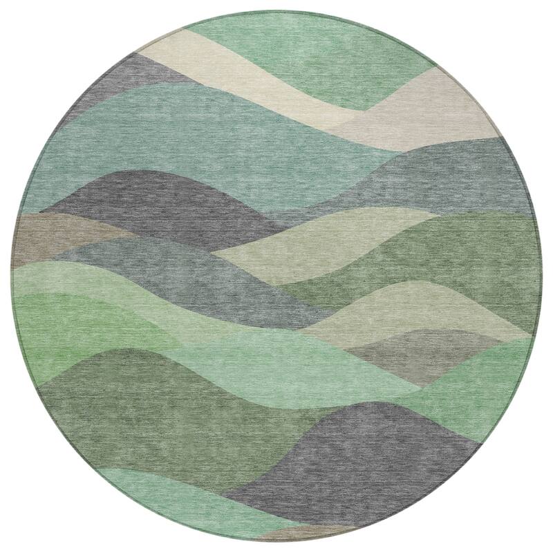 Machine Washable Indoor/ Outdoor Modern Horizon Chantille Rug