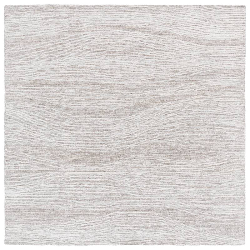 SAFAVIEH Handmade Metro Fetnete Modern Abstract Wool Rug - 6' Square - Natural/Ivory