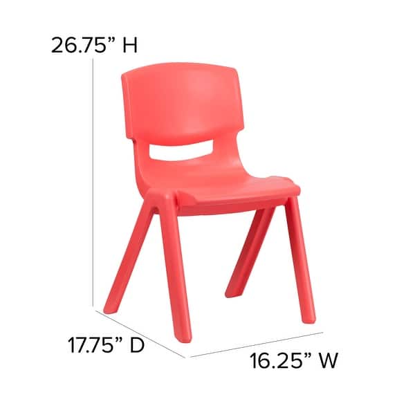 dimension image slide 2 of 3, 4 Pack Plastic Stack School Chair with 15.5"H Seat, 3rd-7th School Chair