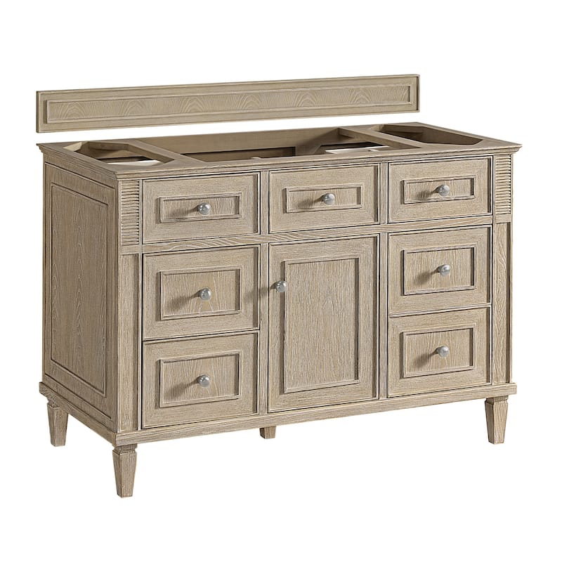 James Martin Vanities 424-V48 Lorelai 48" Single Basin Wood Vanity - Whitewashed Oak - Oak Finish