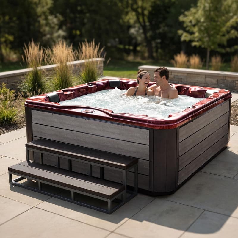 American Spas 6-Person 45-Jet Premium Acrylic Lounger Spa Standard Hot Tub with Ozonator and Sound System