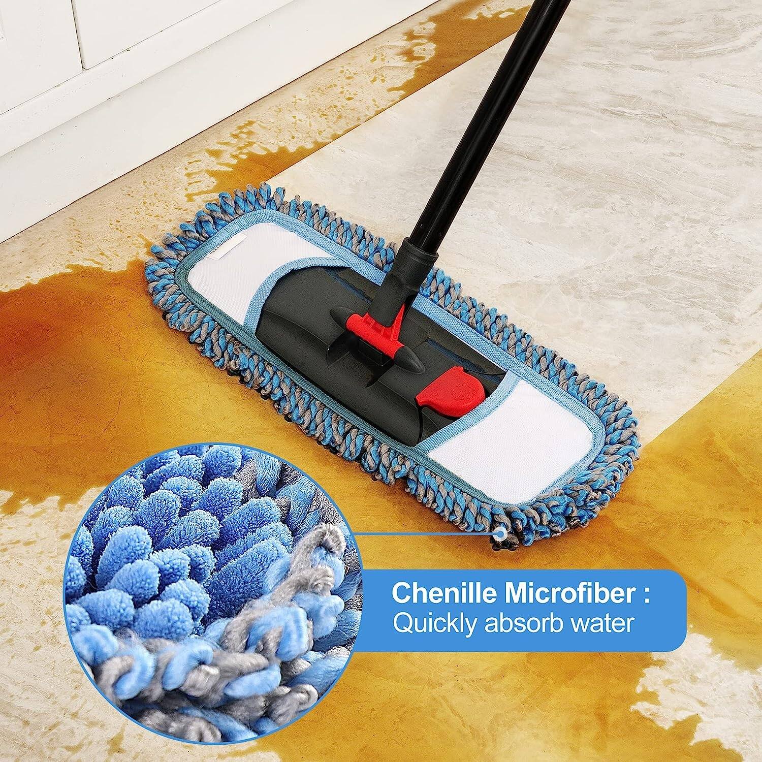 Dust Mop for Floor Cleaning Microfiber Professional Dry & Wet Flat Mops