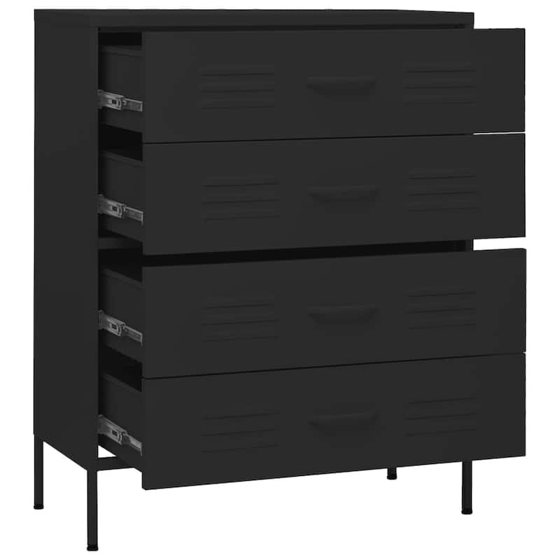 vidaXL Chest of Drawers Dresser for Bedroom Sideboard Storage Cabinet Steel
