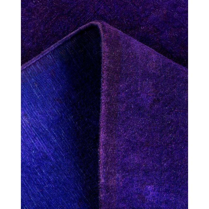 Overton Hand Knotted Wool Vintage Inspired Modern Contemporary Overdyed Purple Runner Rug - 2' 8" x 17' 0"