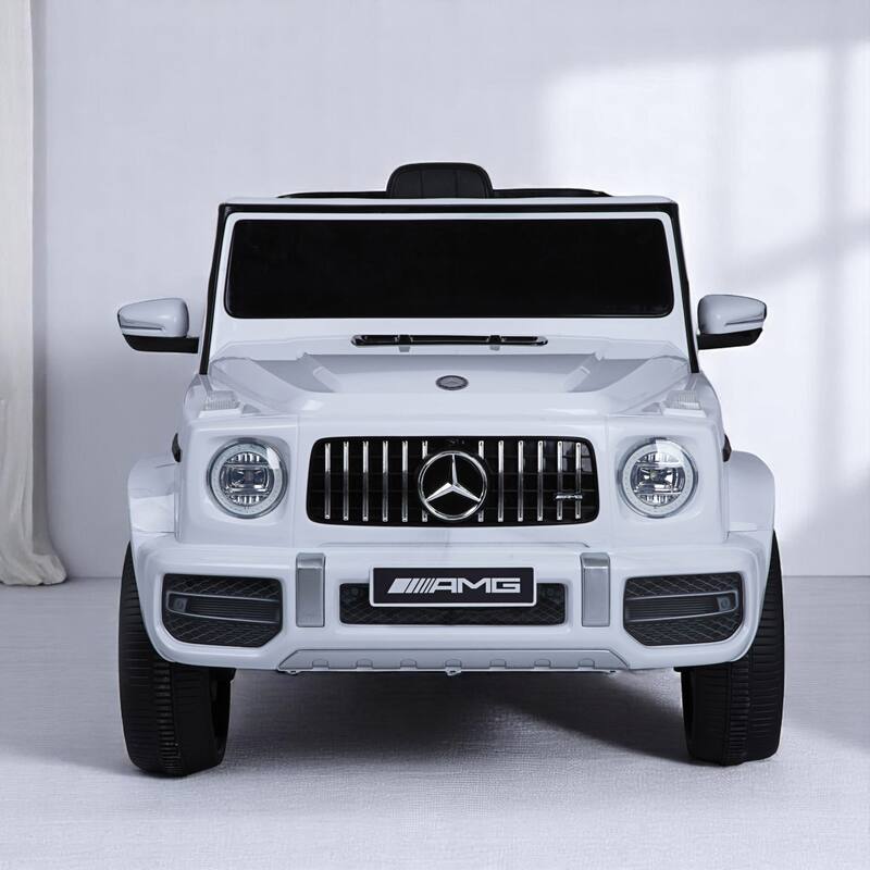 Licensed Mercedes-AMG G63 Ride On Car,12V Electric Car with Remote Control,LED Lights,MP3 Player,children car Motorized Vehicles - White