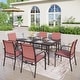preview thumbnail 16 of 24, MAISON ARTS 7-Piece Patio Dining Set with Metal Rectangle Table and 6 Textilene Dining Chairs