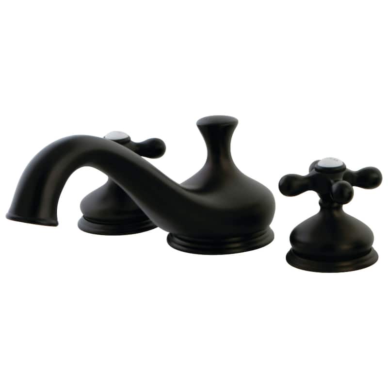 Kingston Brass Heritage Widespread Deck Mounted Roman Tub Filler with - Oil Rubbed Bronze