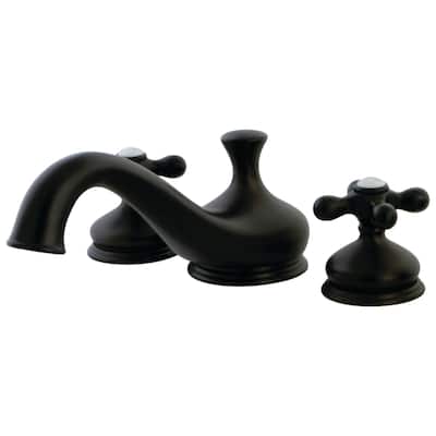 Kingston Brass Heritage Widespread Deck Mounted Roman Tub Filler with